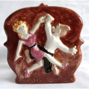 Vintage 1975 Blondie & Dagwood Collectible Duncan Ceramics Napkin Holder‎